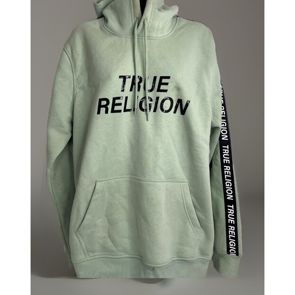 NWT‎ True Religion Men's Large Silicone Tape Pullover Hoodie Size Large - Picture 1 of 10